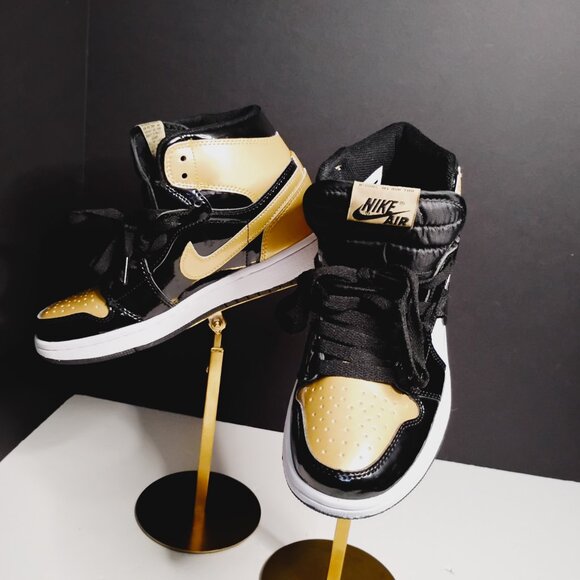 Women Nike Air Jordan 1 High Top Reto Size 5.5 OG NRG 'Gold Top 3' - Picture 12 of 14